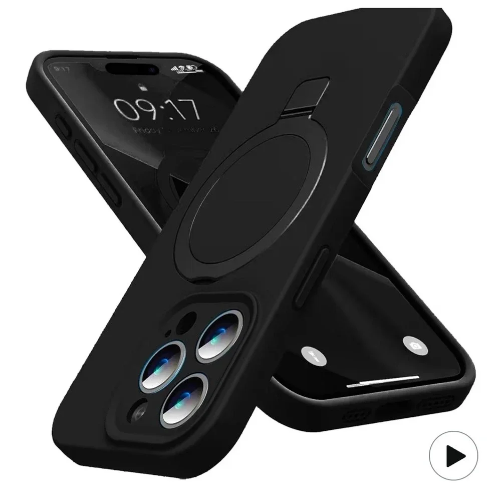 DynaSparx Magnetic iPhone 16 Pro Max Case Matte Black Rotatable Ring  MagSafe‎